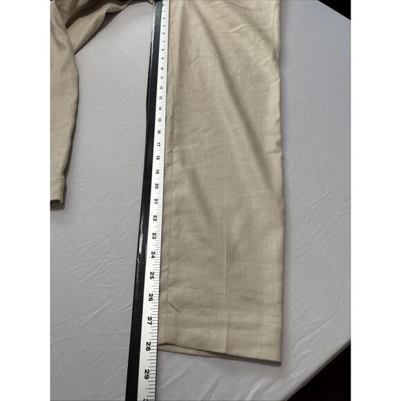 EXPRESS Paperbag Pants Womens 2R Beige High Rise Ankle Linen Normcore Staple - Picture 8 of 8